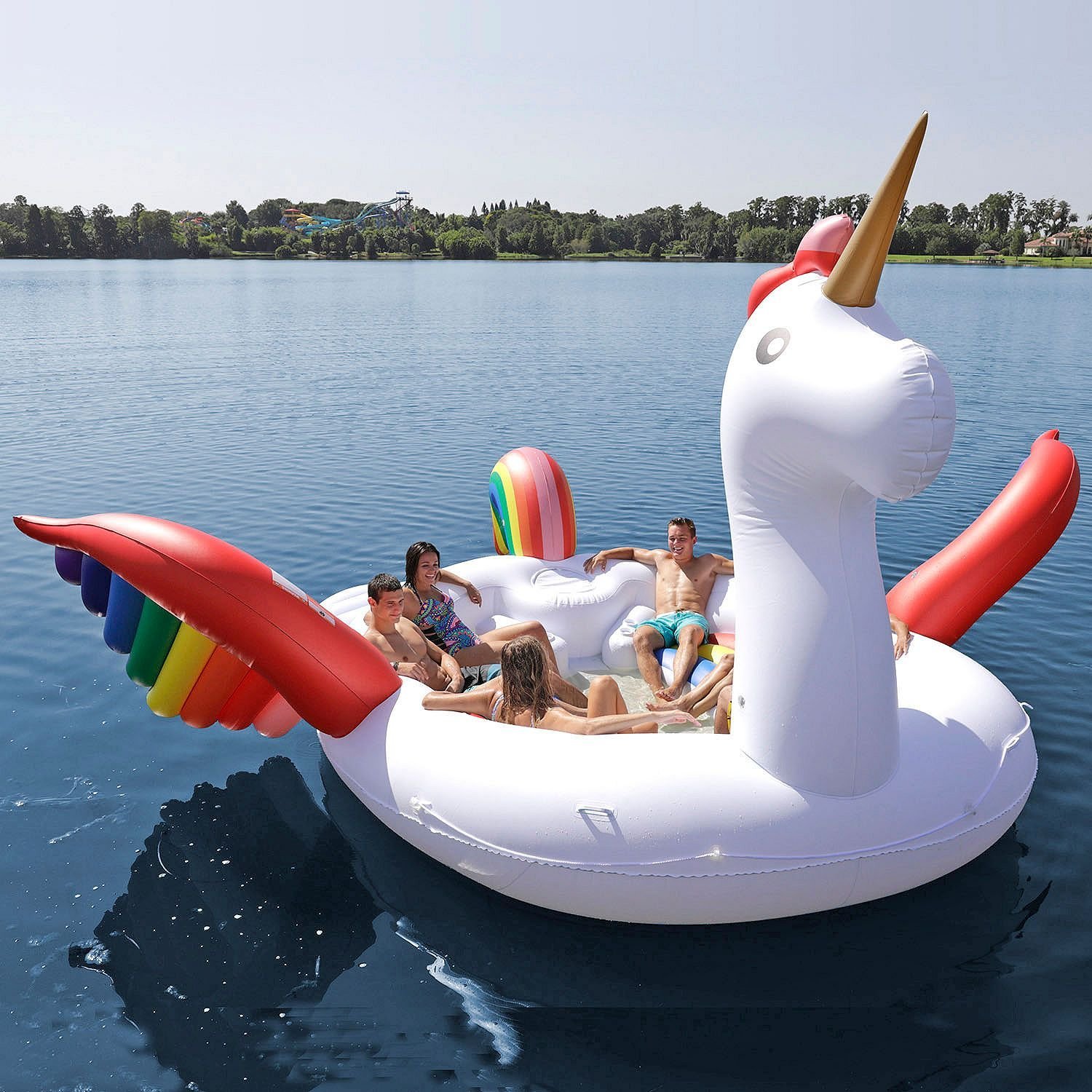 This Giant Unicorn Pool Float Fits 6 People